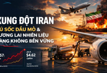 Aviation Week: Xung Đột Iran và Cơ Hội Thúc Đẩy Ngành Hàng Không Chuyển Sang Nhiên Liệu Bền Vững (SAF).
