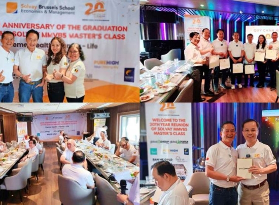 Lễ kỷ niệm đánh dấu hành trình 20 năm ra trường của lớp Thạc sỹ Solvay MMVB5 khai thác chủ đề Health - Family - Life