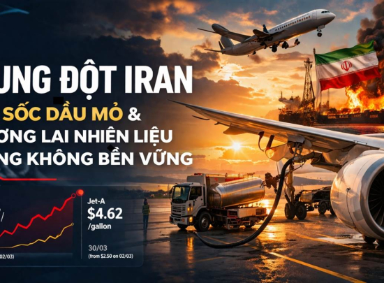 Aviation Week: Xung Đột Iran và Cơ Hội Thúc Đẩy Ngành Hàng Không Chuyển Sang Nhiên Liệu Bền Vững (SAF).