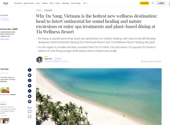 SCMP giới thiệu Đà Nẵng là thiên đường du lịch thư giãn và chăm sóc sức khỏe tại châu Á