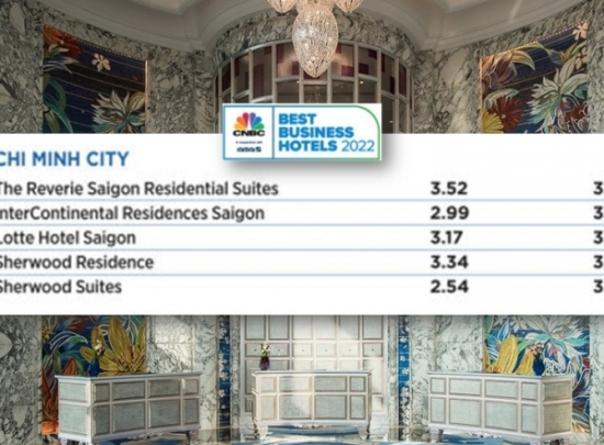 CNBC’s best APAC business hotels 2022: Top 5 khách sạn tại Thành phố Hồ Chí Minh