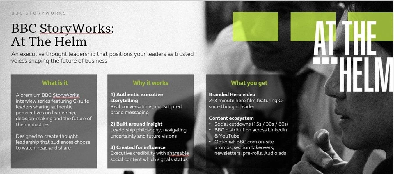 BBC StoryWorks: At The Helm Khi câu chuyện của người lãnh đạo được đưa lên sân khấu toàn cầu