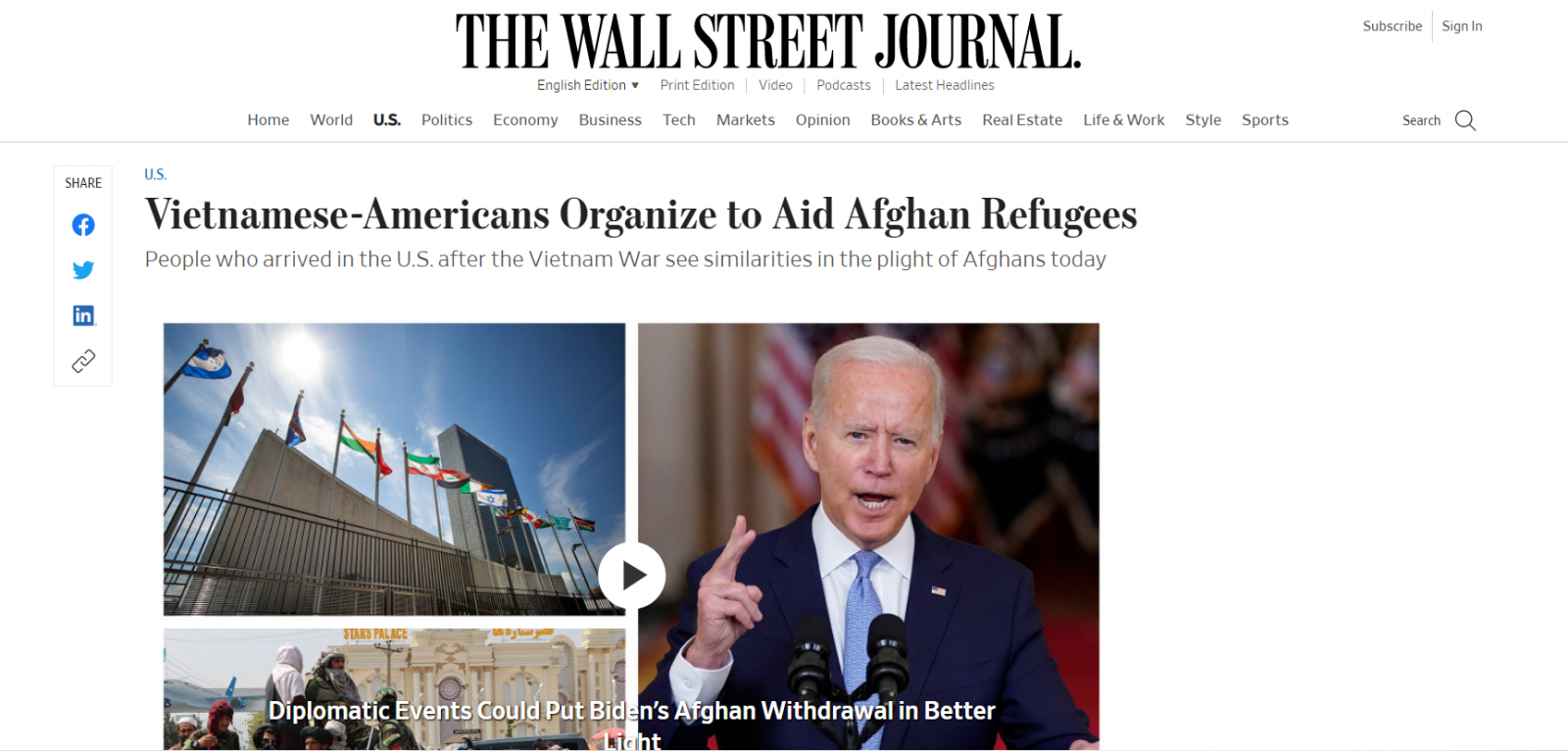 WSJ đưa tin về Người Mỹ gốc Việt Tổ chức Hỗ trợ Người tị nạn Afghanistan | Quan Dinh H. | Quan Dinh Writer | Content Writer | Content Editor